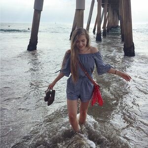 Gingham Print Romper